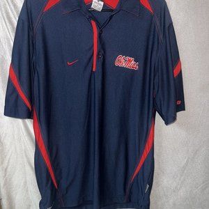 Ole‎ Miss Rebels Nike Fit-Dry Stitched Polo Shirt-Men's M (or L Women’s) j1